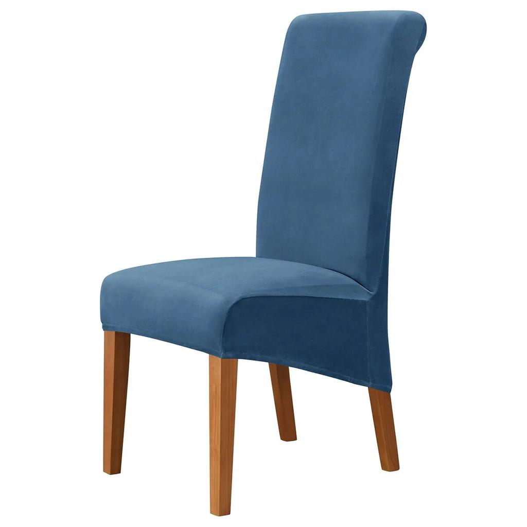 High Back & Universal Velvet Chair Cover Stretch Soft Chair Covers for Dining Room Wedding Hotel Home Decor Seat Case M XL Size