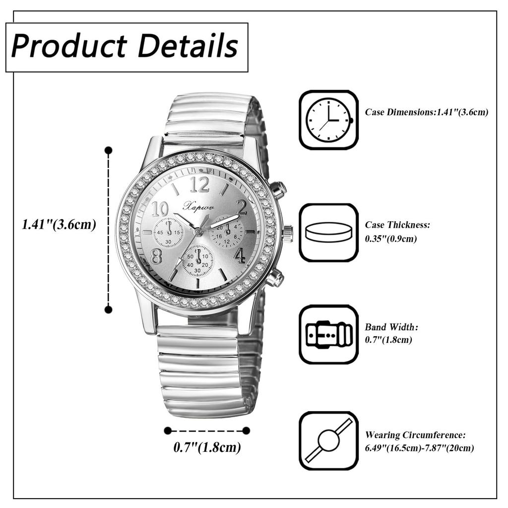 Women's Watch Sparkling Cute Analog with Stretchy Band Waterproof Casual Business Fashion Watch Women's Accessories - Birthday Anniversary Mother's