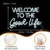 Bienvenido a la Buena Vida Neón LED Tubo de Neón Regulable Luz Decorativa de Pared para Niños Bar Letrero Alimentado por USB, Decoración, Dormitorio, Habitación, Cumpleaños, Fiesta,