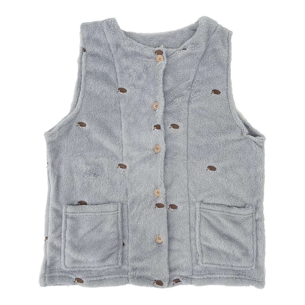 STREAM Market Room Wear Vest Warm Sleeper Adult Embroidery Soft Sheep Pajamas Loungewear Haori Parent and Child Matching Hedgehog Animal Embroidery