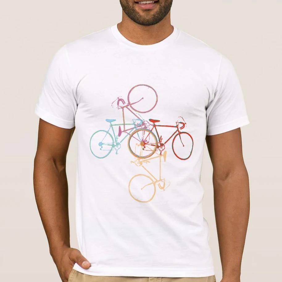 Unique Four Bikes In Circle Graphic Rosd Cycling Biking Rider T Shirt 100 Cotton Short Sleeve ONeck Casual Tshirt Size S3XL