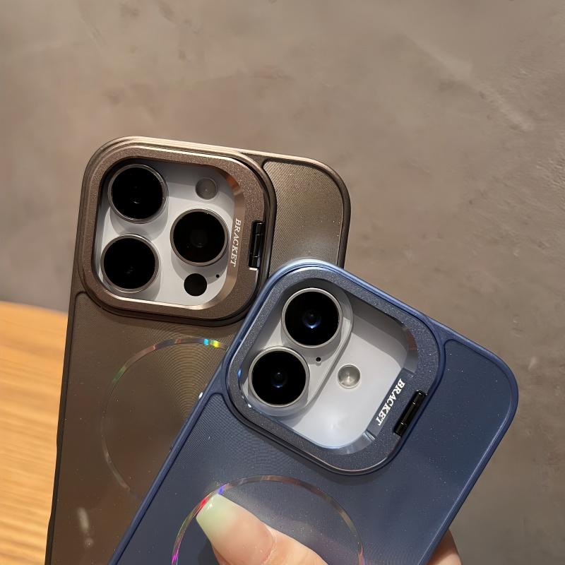 Metal Lens Bracket Glitter Aurora Magnetic Case for For Iphone 16 1 14 13 12 11 Pro Max For  Wireless Charging Cover
