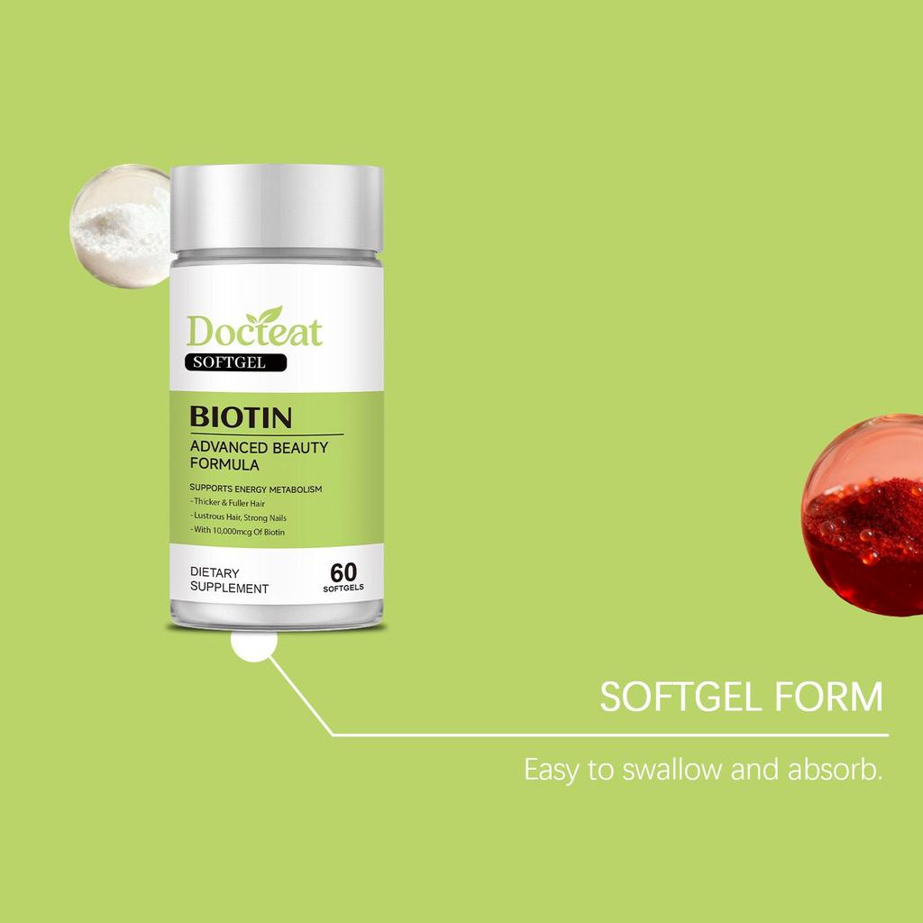 DOCTEAT Biotin Daily Softgels: Nutritional Support for Hair and Body
