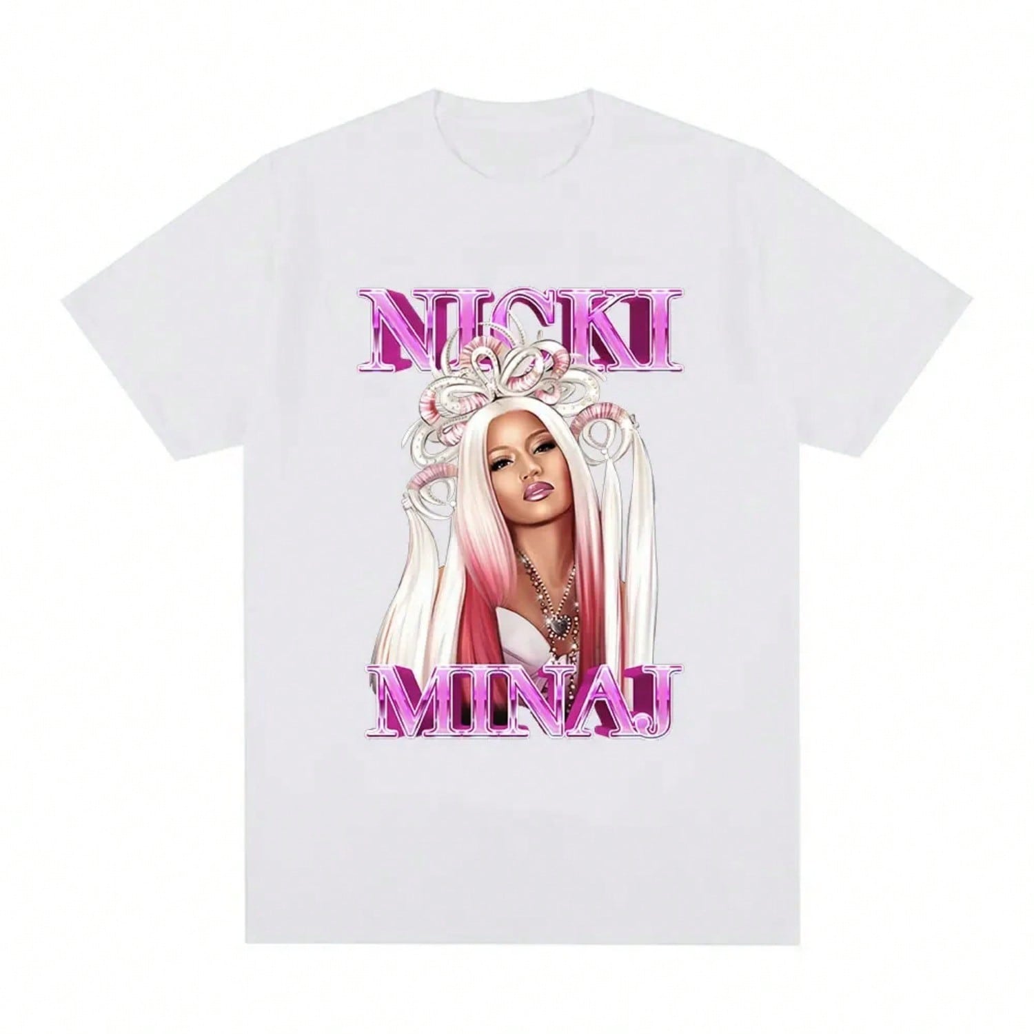 Rap Singer  Pink Friday 2 Pattern T-Shirt Fashion Hip-Hop Short Sleeved Oversized T-Shirt Summer Casual T-Shirt S разноцветный