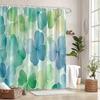 Watercolor Floral Shower Curtain, Large Green Blue Yellow Flowers, Soft Pastel Petals, Dreamy Bathroom Decor