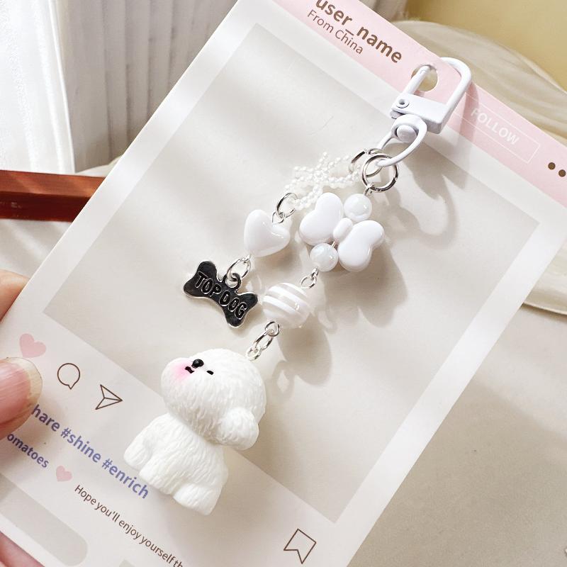 Cute Cartoon Little Dog Little Bear Keychain Kawaii Mini Animal Mobile Phone Pendant Bag Pendant Charms Backpack Decoration Gift