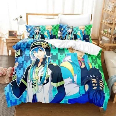 Domácí bydlení Luxusní DRAMAtical Murder Ložní souprava Kreslený Animovaný třídílný set Ložnice pro dospělé Dětská Přikrývka Sady 3D Tisk Anime