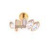 6/8mm G23 Titanium Crown Diamond Lip Stud Ring for Medusa Piercing, 16G
