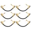 6 Pcs Guitar Effect Pedal Cable 15cm 6 Inch 14 Inch Right Angle Guitar Patch Cable for Microphone