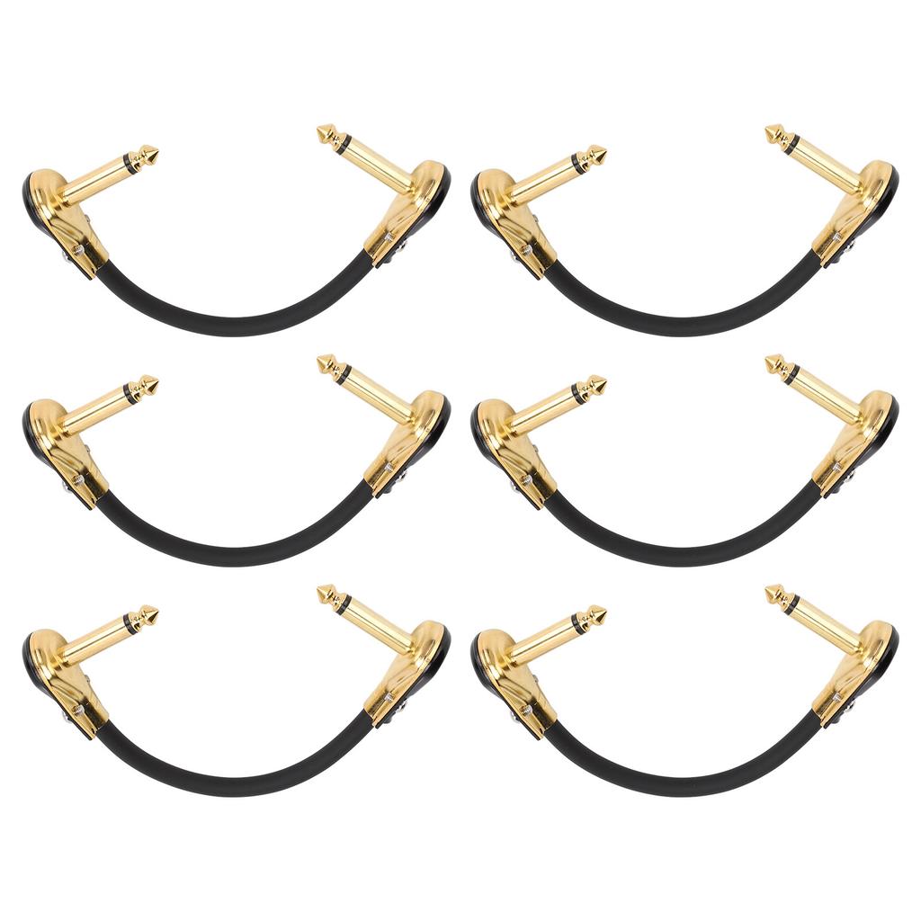 6 Pcs Guitar Effect Pedal Cable 15cm 6 Inch 14 Inch Right Angle Guitar Patch Cable for Microphone
