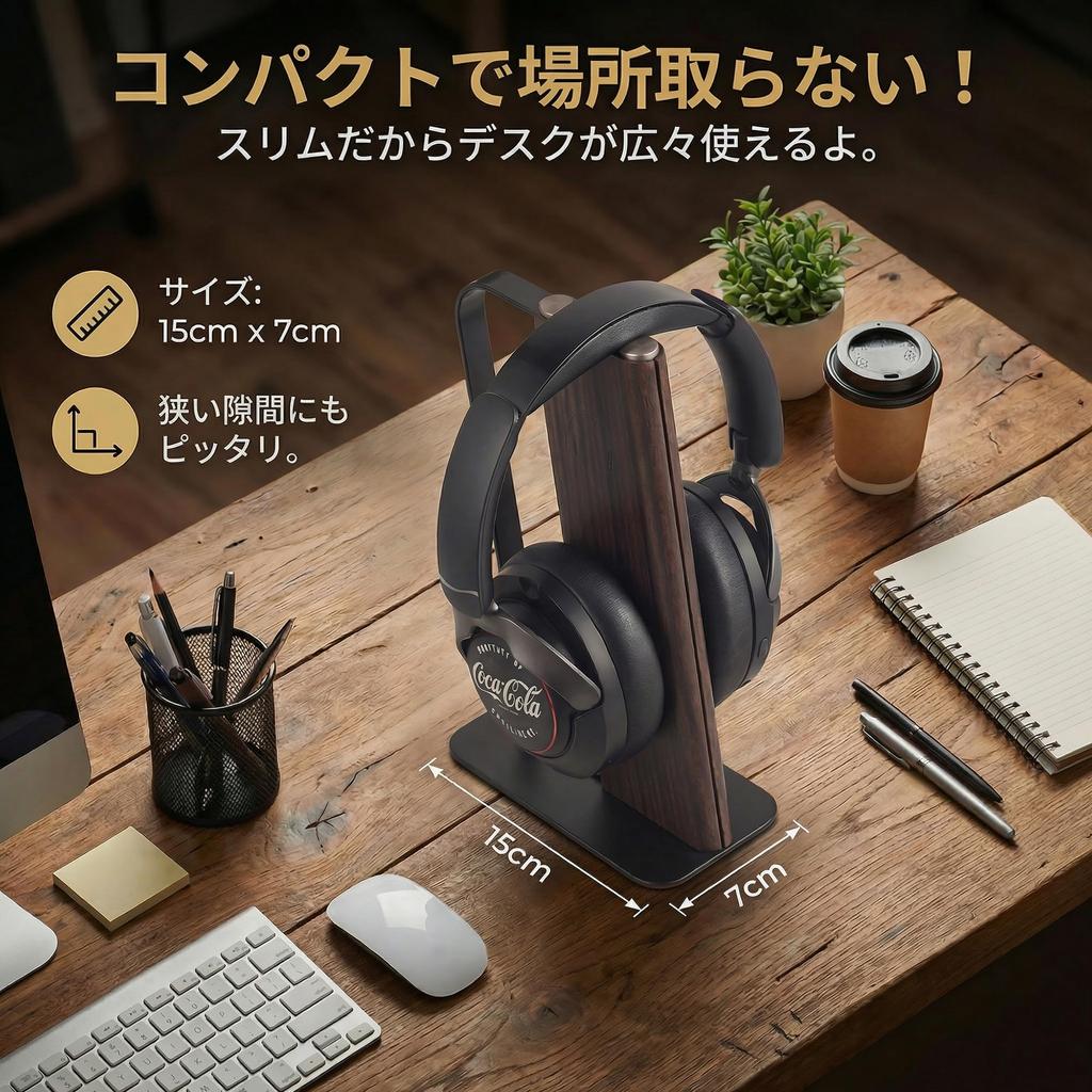 Bitze Luxury Headphone Desktop Headset Classic No Assembly High Compatible with and Wireless Headphones Stand, Holder, Wood-Style Design, Required,