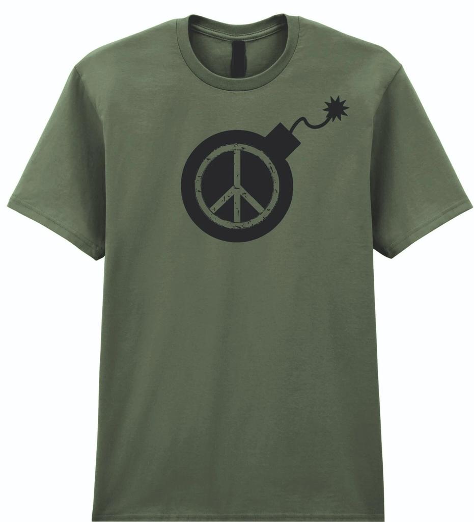 Ban The Bomb T Shirt Symbol Inside Bomb Pacifism Unity Retro Peace Xmas Gift