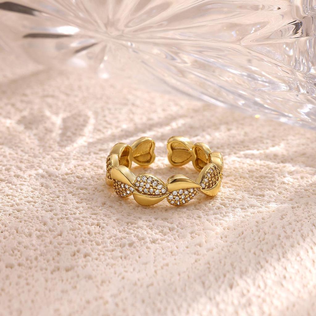 European & American Luxury Zircon Open Ring - Unique Design for Women
