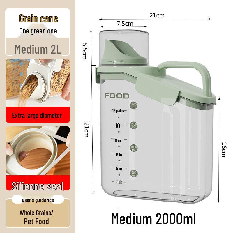 Airtight Cereal and Grain Storage Canister with Lid