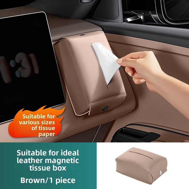 Car Tissue Box for Li Auto I6 I8 L6 L7 L8 L9 Livis 2026 Original Car Color Leather Tissue Box Automotive Interior Modification