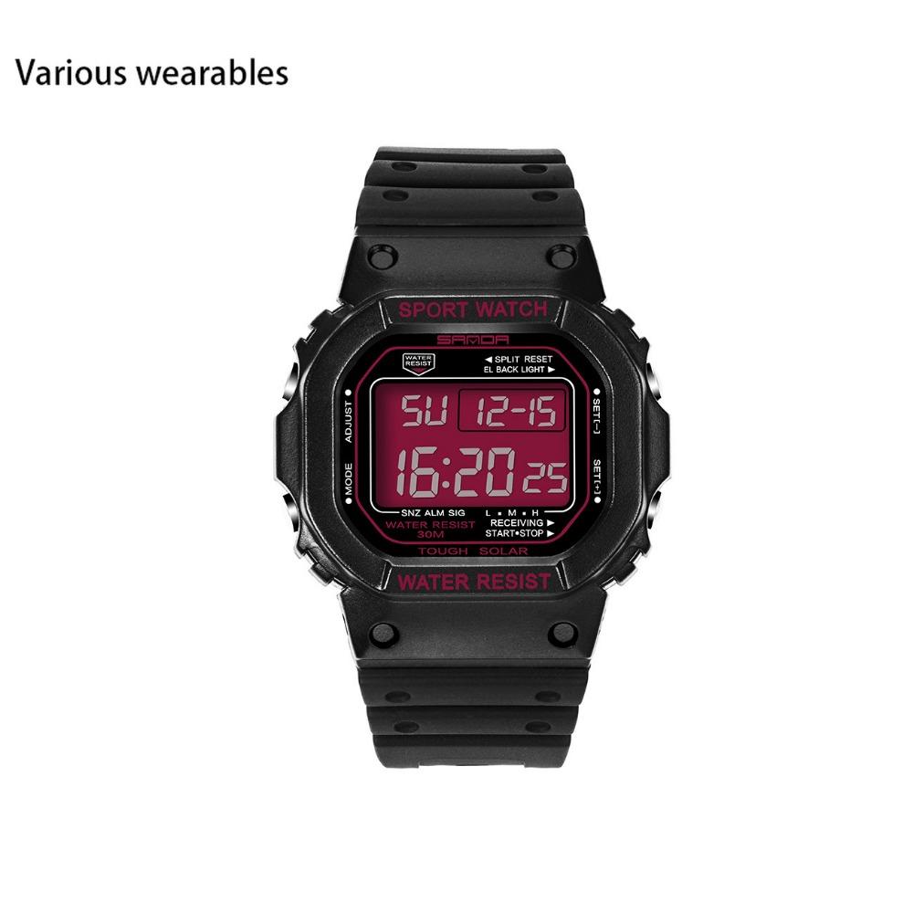 Quadratische multifunktionale elektronische Uhr Sportuhr wasserdichte im Dunkeln leuchtende Studentenmodeuhr