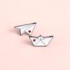 Cute Cartoon Minimalist Design Adorable Little Paper Airplane Brooch Creative Unique Pin For Men And Women