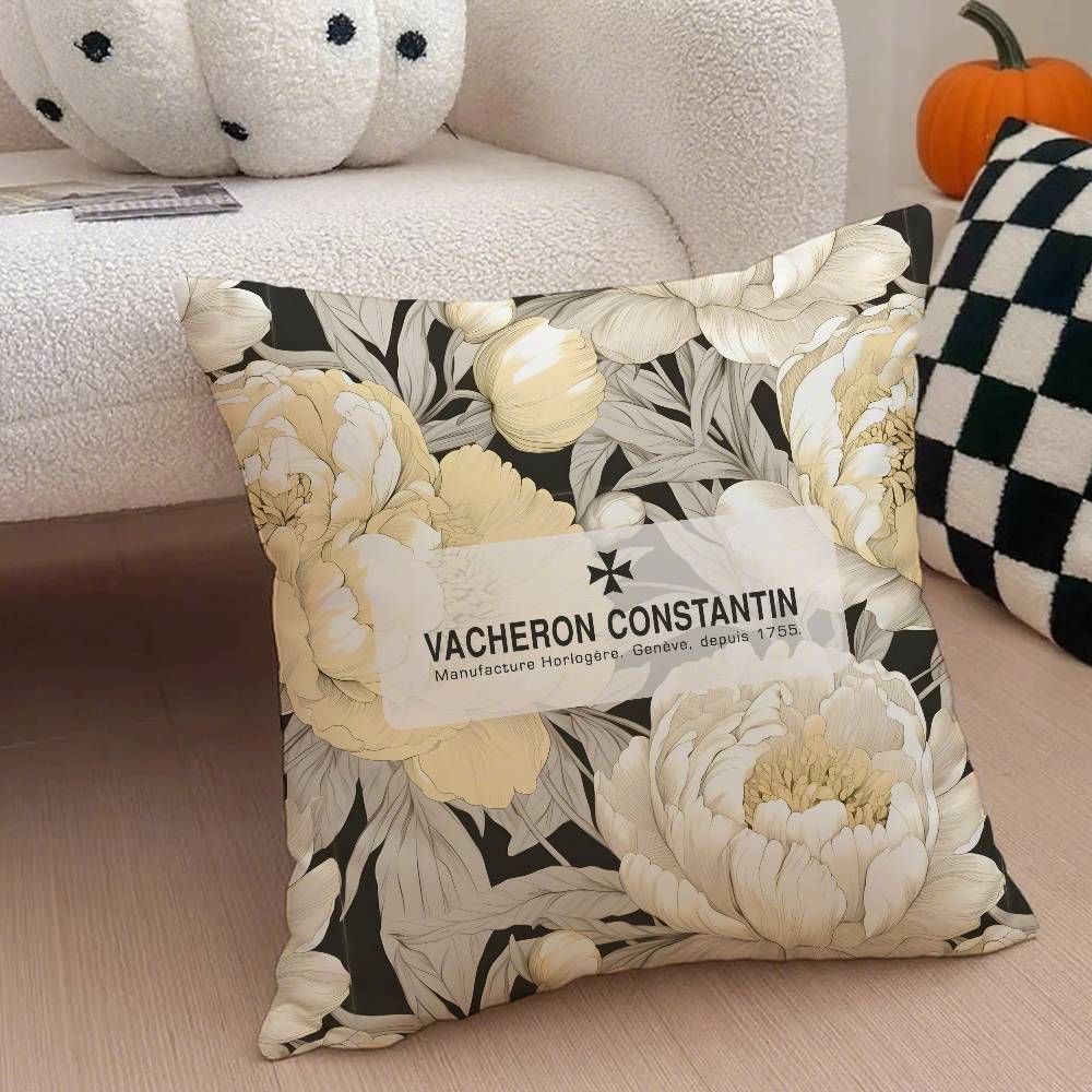 Fashion V-Vacherons C-Constantin Pillow Case Anti-dustmite Pillowcase Invisible Zipper Silky Short Plush Sofa Cushion Cover