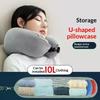Travel Neck Pillow With Fillable Clothing Storage Bag U-Shaped Pillowcase Crystal Fleece Neck Pillow Cover For Airplane Travel
