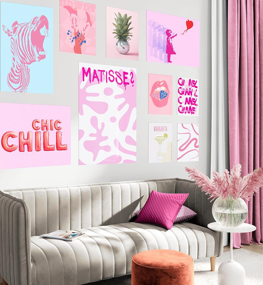 Preppy Aesthetic Gallery Poster Print Matisse Art Wall Canvas Painting Teenage Girl Room Decor Color Pink Quote Room Home Decor