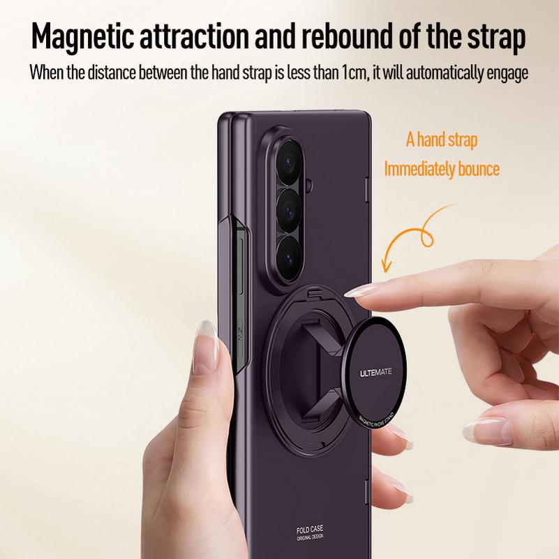 Magnetic Rebound Handheld Rotating Stand Phone Case for Samsung Z Fold 8 Ultra Galaxy Z Fold8 Glass Screen Hinge Protect Cover