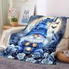 Gnome With Lantern And Butterflies Throw Personalized Blanket Personalized Text Comfortable Great For Sofa Couch Office Bed Picnics All Season Use