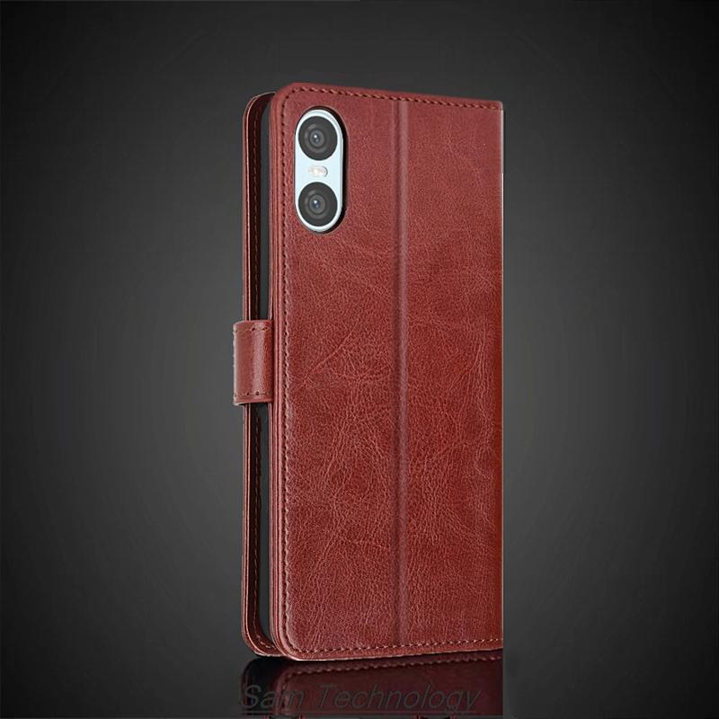 Card Holder Cover Case for Sony Xperia 10 VI Pu Leather Flip Cover Retro Wallet Phone Case Business Fundas Coque