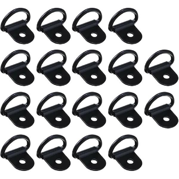 Black D Rings Anchor Lashing Ring, D-Ring Tie Downs, For Car Truck Trailer Cargo RV Boats (Black 18 Pcs)
