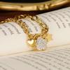 Titanium Steel Heart Star Flower Link Chain Bracelet Women Elegant Luxury Fashion Jewelry
