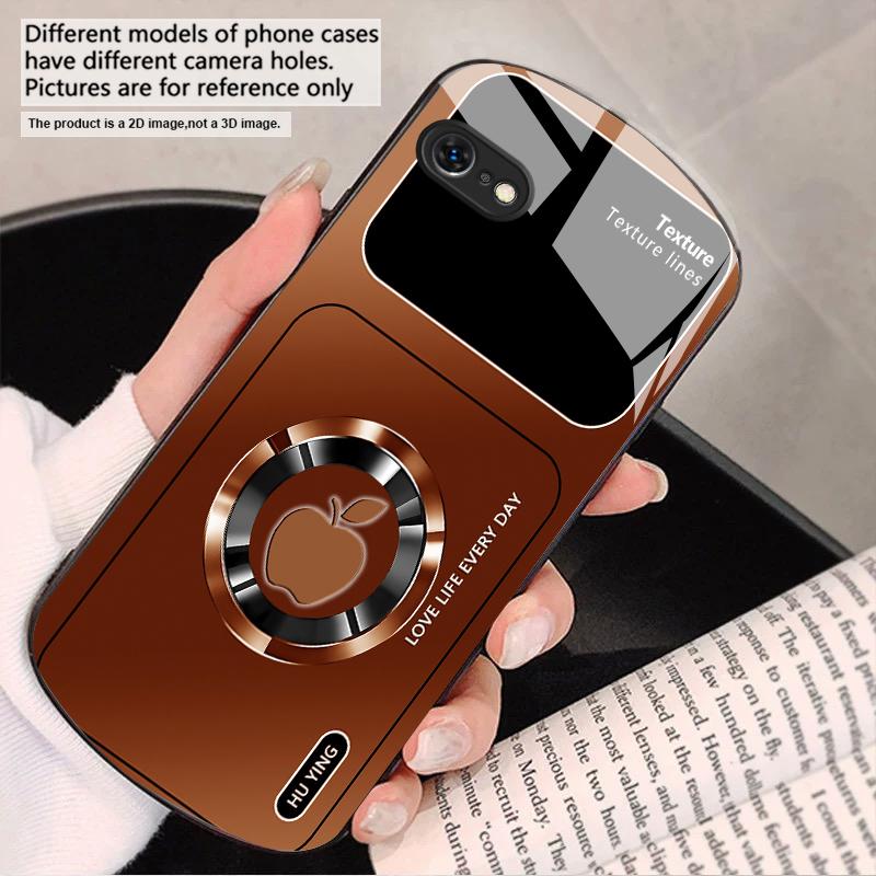 

Silver circle apple icon For iPhone 17 16 15 14 13 Plus 12 mini 11 Pro Max XR Xs Max X 7 8 6S 22 20 Elliptical glass phone case iPhone 15 Pro Max