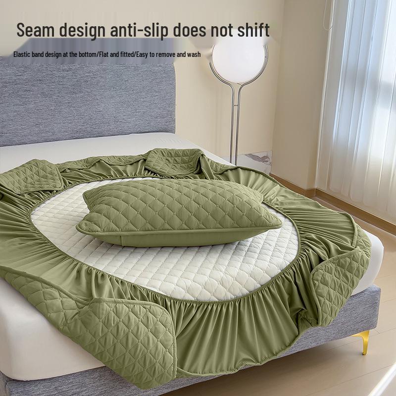Düz Renk Kapitone Fitted Çarşaf: Toz Geçirmez, Leke Tutmaz, Yıkanabilir Yatak Koruyucu
