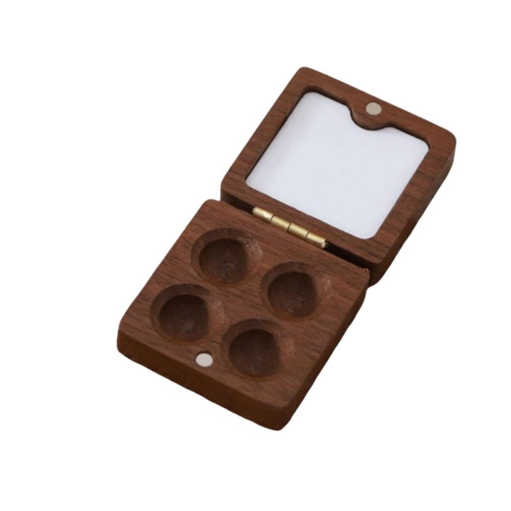 

Walnut Wood Watercolor Palette Mini Pocket Palette Art Supplies Paint Box Sketch Painting 4 grids