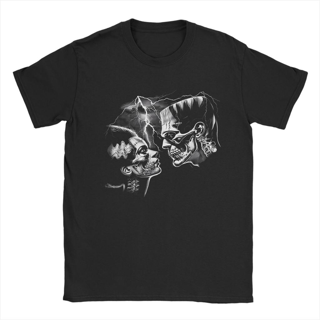 Men's Frankenstein Monster Halloween T Shirts  Cotton Tops Novelty Short Sleeve Round Collar Tee Shirt Gift T-Shirt