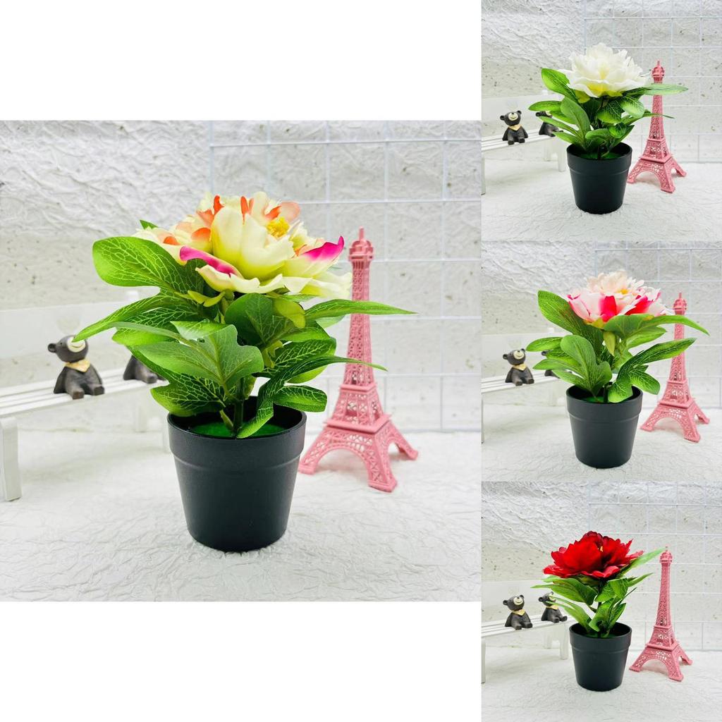 Faux Peony Flower With Silk And Plastic Material For Home Office And Indoor Botanical Decor