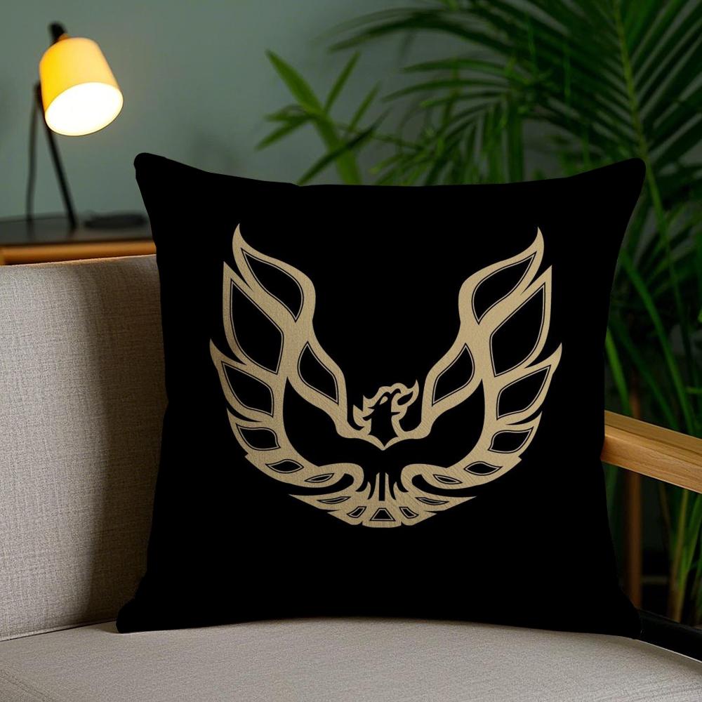 Golden P-Pontiac Cushion Cover Plush Fabric Soft Double-Sided Printed Sofa Pillow Case Colorfast Home Decor Gift