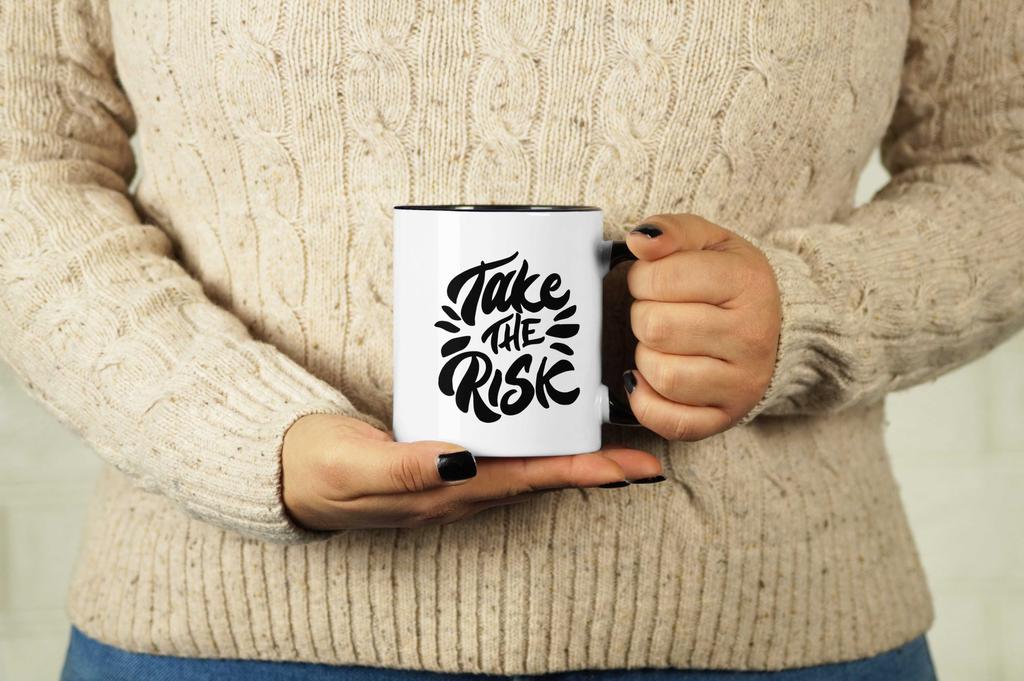 Inkdotpot 11oz Ceramic  Coffee  Mug  Take The Risk Positive Inspirational Quotes Gift For Employee Boss Coworkers