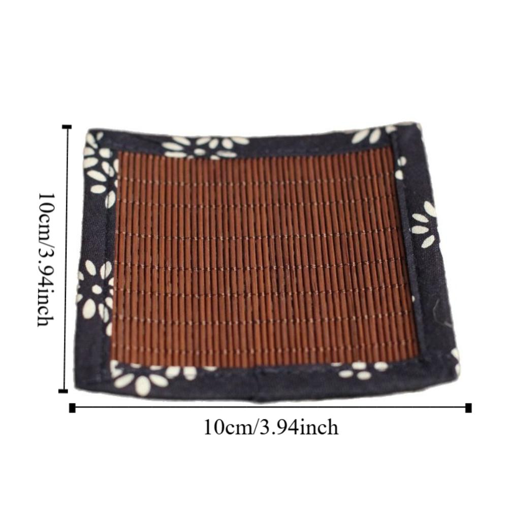 4PCS Square Tea Mat Bamboo Mug Pads Placemat Table Mat  Kitchen