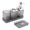 Bathroom Accessories Set Bath Ensemble Set with Toothbrush Holder Cup Lotion Bottles Soap Dish Tray
