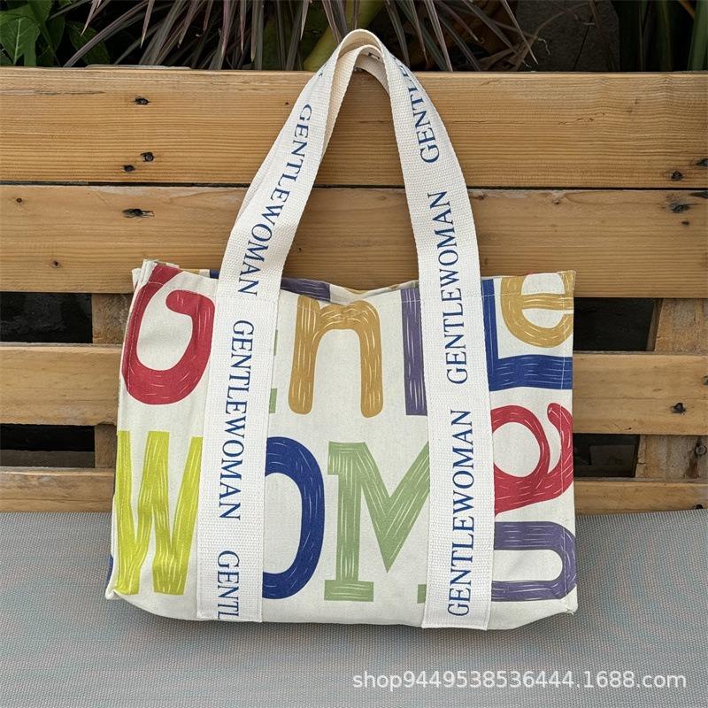 

Холщовая сумка большой вместимости Женская летняя сумка для прогулок и коротких поездок Сумка-тоут для отдыха и работы Портативная сумка для покупок