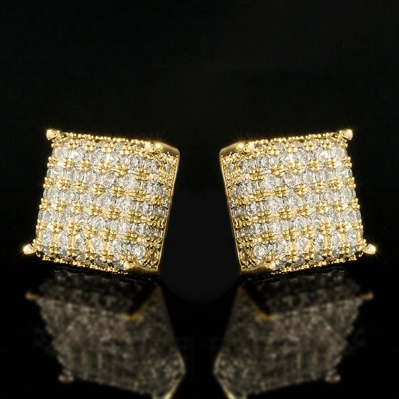 Huitan Dames Heren Oorbellen Klassiek Vierkant Vormig Oorbelletje Piercing Sprankelende Cubic Zirconia Dagelijks Draagbaar Veelzijdige SieradenGoed product