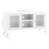 TV Stand White 105 x 35 x 52 cm Steel and Glass