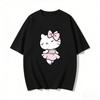 2026 Summer New Arrival Kawaii Hello Kitty Ballerina Print Couple T Shirts Casual Loose Family Matching Outfits Parentchild Tee