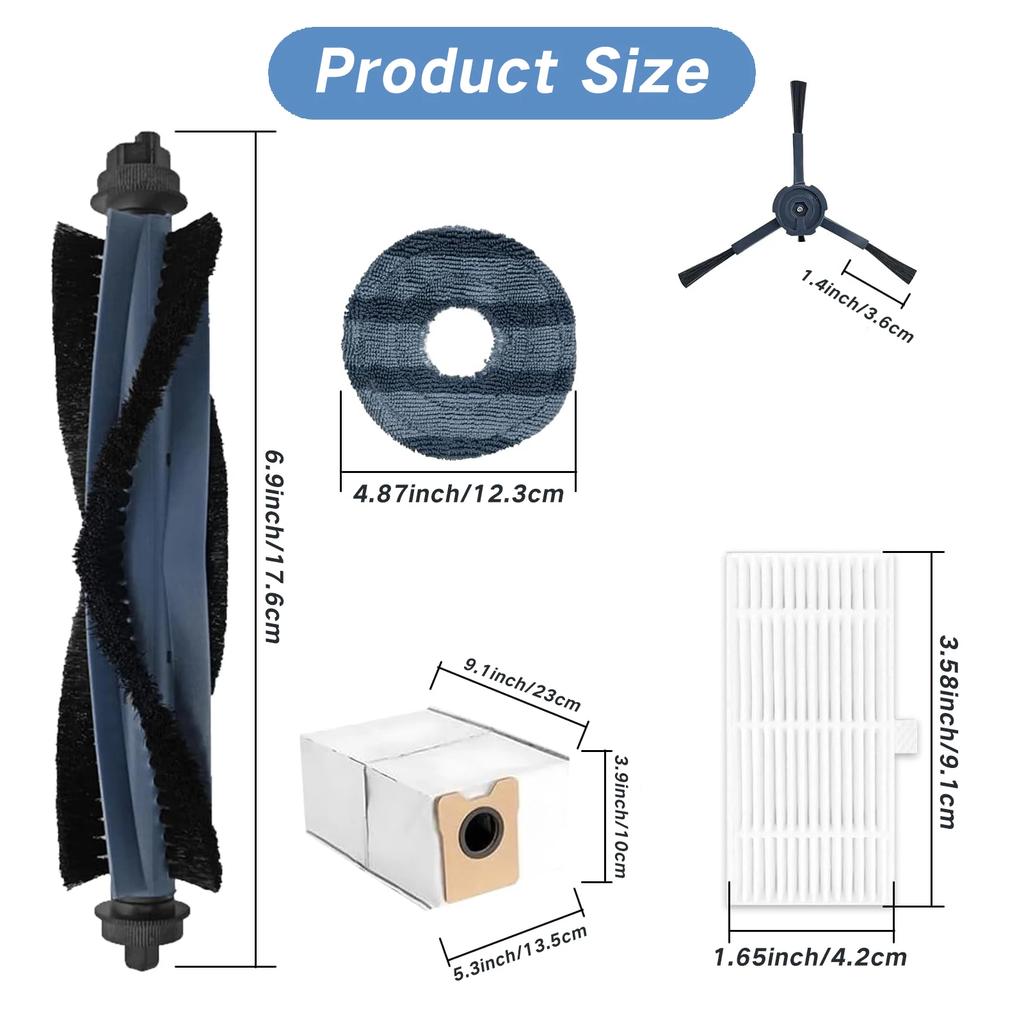 For Eufy C20 Omni Robot Vacuum Cleaner Part Main Brush Side Brush Hepa Filter Mop Cloth Dust Bag Accessories Replacement