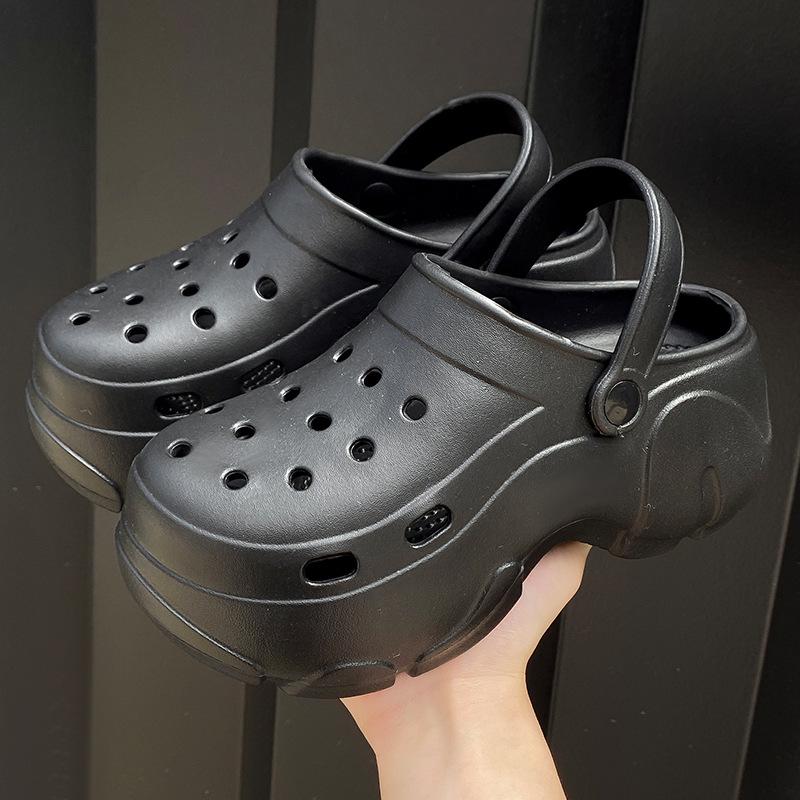 Baotou Hole Shoes Women's Summer Slippers Home Slippers Soft Sole Light Non-slip Bathroom Bath Can Wear Slippers Men