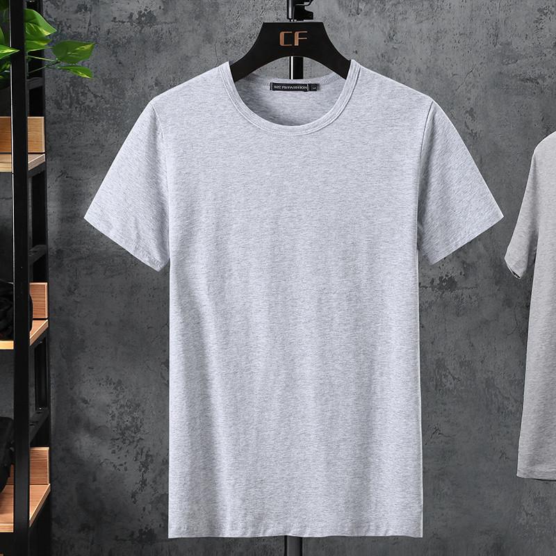 Men's Plus Size Casual Solid Color Short Sleeve Cotton T-Shirt for Team Building