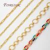 0.5-1 Meter 18K Gold Plated Brass Heart Chain,Bulk Cable Chains For Necklaces Accessories,DIY Jewelry Chains For Needlework