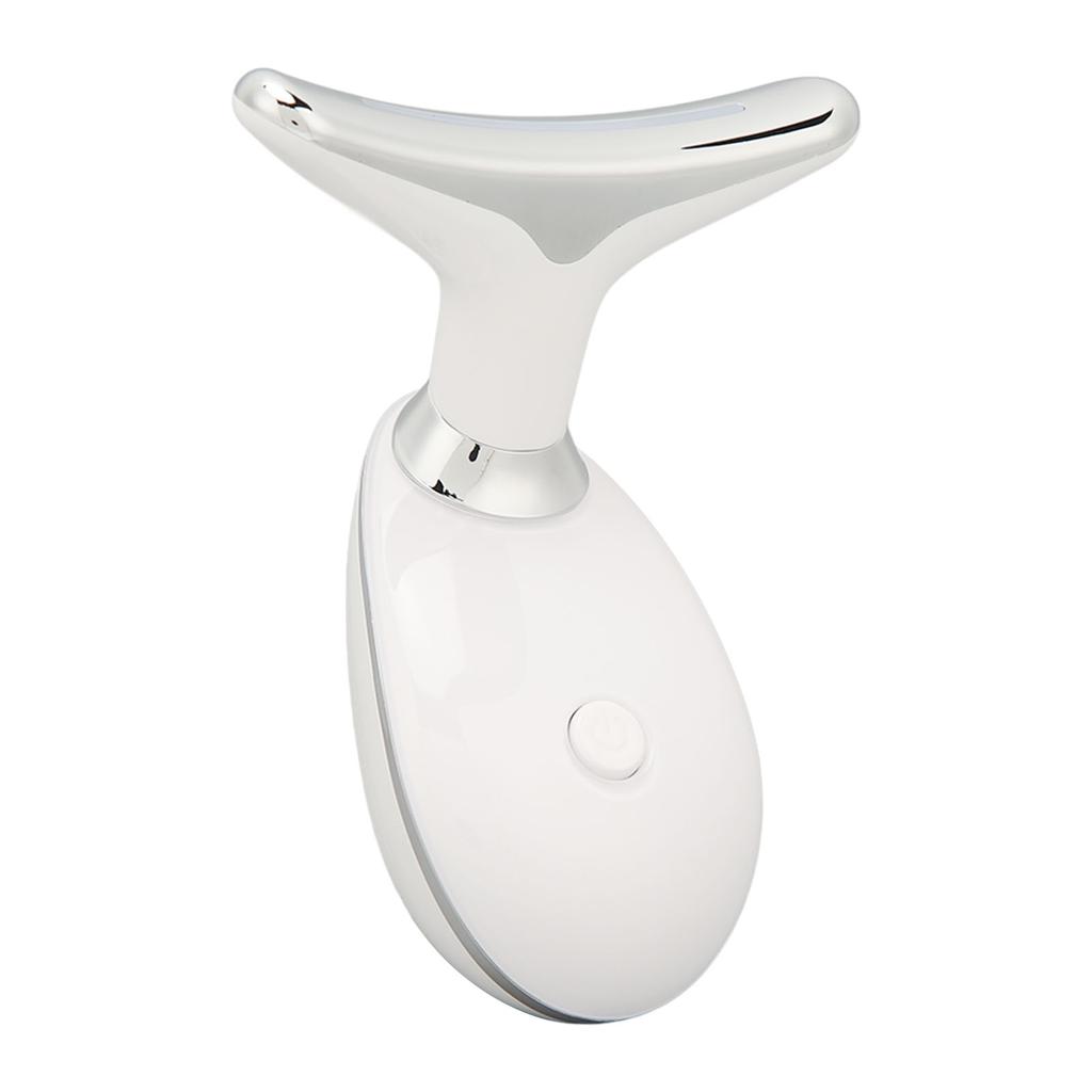 Neck Lines Beauty Instrument Colorful Light Vibration Lifting Tightening Neck Rejuvenation Beauty Device White