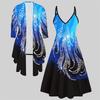 3D  Printed  Set Dress Coat ,  Double Color Combination with Simple Design  Fashion Print,suitable for Various Scene Fashion Styles