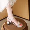 Designer Summer Concise Open Toe Women Sandals Ladies Elegant Thick Heel Party Dress Gladiator Sandalias