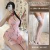 Sex underwear, uniform, pure desire retro printing hip-wrapped cheongsam set, temptation to hang the neck to avoid showing the chest